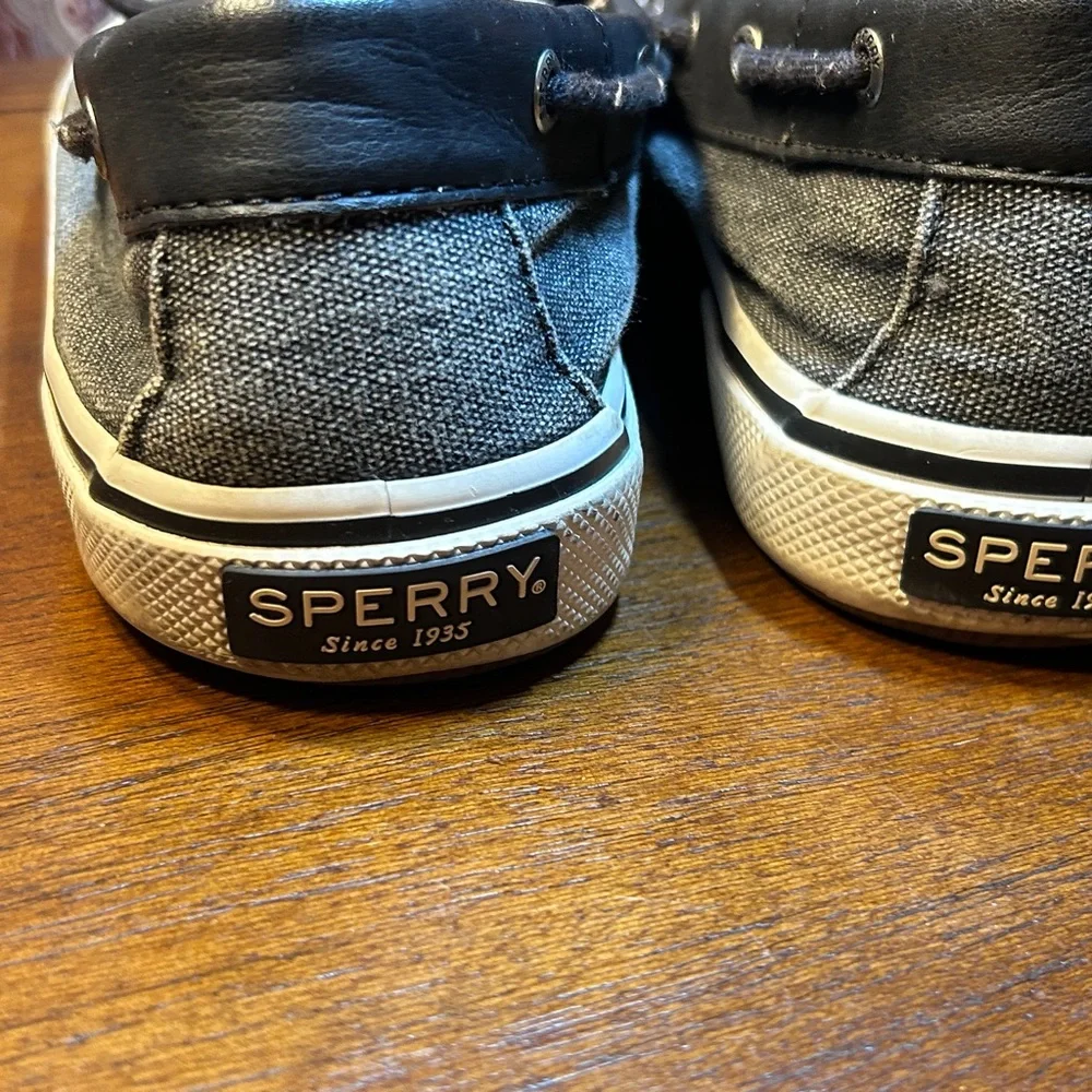Sperry Men's Black and Gray Boat Shoes